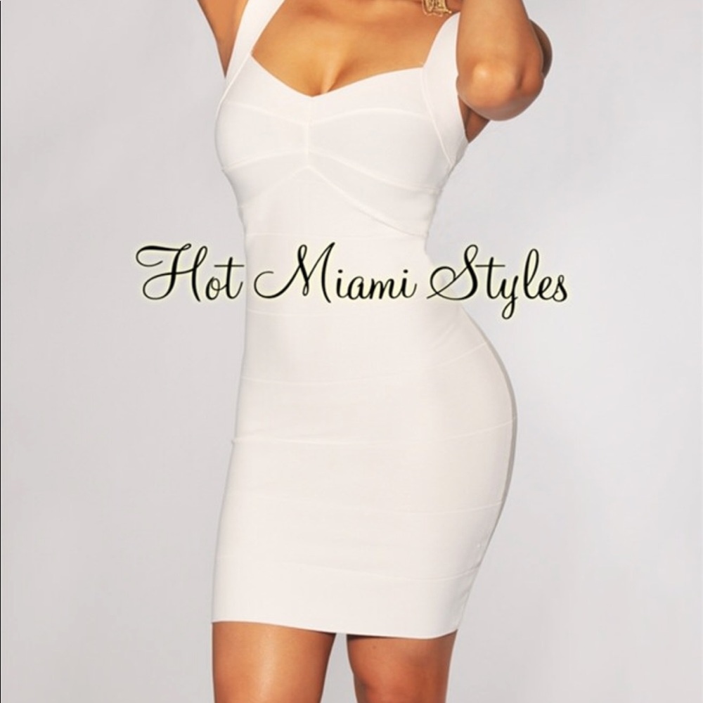 Hot Miami Styles White Bodycon Mini Dress